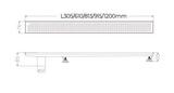 SHOWER LINEAR DRAIN LEFT & RIGHT OUTLET (50MM) - AUGA - (SS FINISH -  - 813x76x80 mm - 32.5inchX3.04inchX3.2inch)