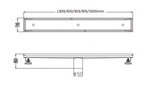 TILE (INSERT- 9MM DEPTH) SHOWER LINEAR DRAIN CENTRE OUTLET - AUGA - (CHROME -  - 915x76x80 mm - 36.6inchX3.04inchX3.2inch)
