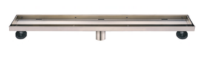 MARBLE (INSERT - 16MM DEPTH) SHOWER LINEAR DRAIN CENTRE OUTLET - AUGA -  ( SS FINISH -  - 610x76x80 mm - 24.4inchX3.04inchX3.2inch )