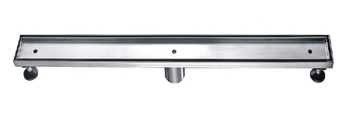 TILE (INSERT- 9MM DEPTH) SHOWER LINEAR DRAIN CENTRE OUTLET - AUGA - (CHROME -  - 915x76x80 mm - 36.6inchX3.04inchX3.2inch)