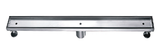 TILE (INSERT- 9MM DEPTH) SHOWER LINEAR DRAIN CENTRE OUTLET - AUGA - (CHROME -  - 915x76x80 mm - 36.6inchX3.04inchX3.2inch)
