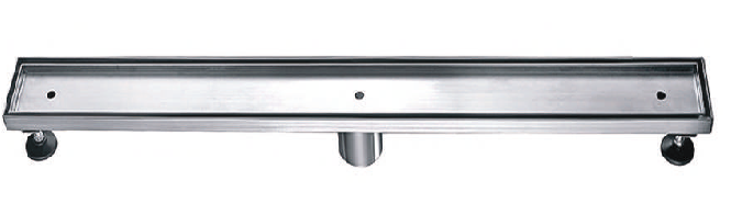 TILE (INSERT- 9MM DEPTH) SHOWER LINEAR DRAIN CENTRE OUTLET - AUGA - (CHROME -  - 813x76x80 mm - 32.5inchX3.0inchX3.2inch)