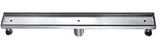 TILE (INSERT- 9MM DEPTH) SHOWER LINEAR DRAIN CENTRE OUTLET - AUGA - (CHROME -  - 813x76x80 mm - 32.5inchX3.0inchX3.2inch)