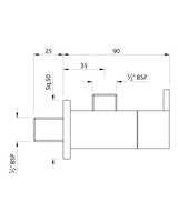ANGLE COCK W/FLANGE - ARTIZE FAUCET -  ( CHROME - LE BLANC - 0x15 mm - 0inchX0.5inch )