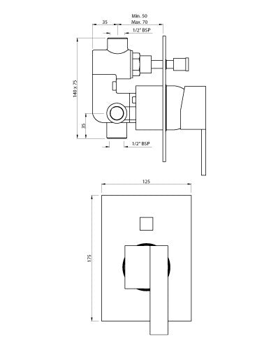 SL CONC.DIVERTOR HIGH FLOW - ARTIZE FAUCET -  ( CHROME - LE BLANC - 0x15 mm - 0inchX0.5inch )