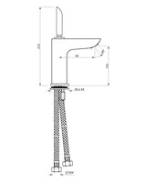 SL BASIN MIXER W/PIPES - ARTIZE FAUCET -  ( BLACK CHROME - LEXA - 0x15 mm - 0inchX0.5inch )