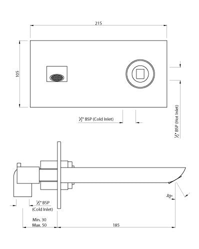 S.L. CON BASIN MIXER (W/M) - ARTIZE FAUCET -  ( CHROME - LEXA - 0x15 mm - 0inchX0.5inch )