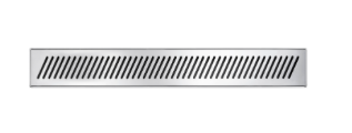 SHOWER LINEAR DRAIN CENTRE OUTLET - AUGA - (SS FINISH - IRISH - 610x84 mm - 24.4inchX3.36inch)