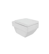 RIMLESS WALL HUNG WC WITH UF SOFT CLOSE SLIM SEAT COVER, HINGES, ACCESSORIES SET -  ( WHITE - LINEA - 540x370 mm - 14.8inchX0inch )