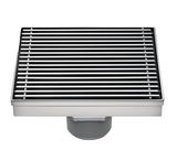 SQUARE SHOWER DRAIN CENTER OUTLET - AUGA -  ( SS FINISH -  - 125x125 mm - 5inchX5inch )