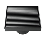 SQUARE SHOWER DRAIN CENTER OUTLET - AUGA -  ( MATT BLACK - NIGER - 125x125 mm - 5inchX5inch )