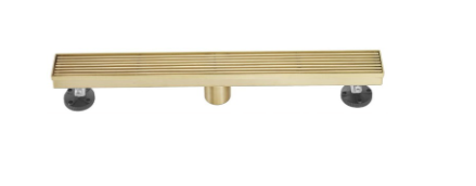 SHOWER LINEAR DRAIN CENTRE OUTLET - AUGA -  ( GOLD - NIGER - 610x84 mm - 24.4inchX3.36inch )