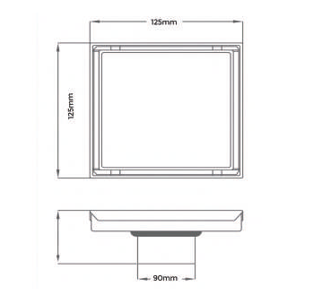 FLOOR DRAIN 5INCH - AUGA -  ( ROSE GOLD -  - 125x125 mm - 5inchX5inch )