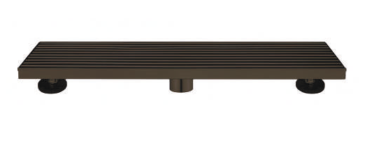 SHOWER CHANNEL DRAIN CENTER OUTLET 24 - AUGA -  ( MATT BLACK - CENTER OUTLET 24 INCH - 610x80 mm - 24.4inchX3.2inch )