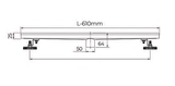 SHOWER CHANNEL DRAIN CENTER OUTLET 24 - AUGA -  ( MATT BLACK - CENTER OUTLET 24 INCH - 610x80 mm - 24.4inchX3.2inch )