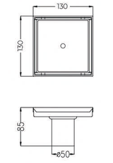 FLOOR DRAIN 5 - AUGA -  ( MATT BLACK -  - 125x125 mm - 5inchX5inch )