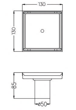 FLOOR DRAIN 5 - AUGA -  ( MATT BLACK -  - 125x125 mm - 5inchX5inch )