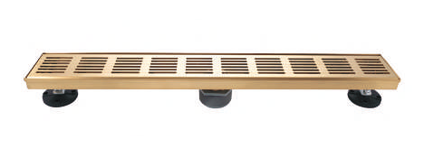 SHOWER CHANNEL DRAIN CENTER OUTLET 24 - AUGA -  ( GOLD - CENTER OUTLET 24 INCH - 610x80 mm - 24.4inchX3.2inch )