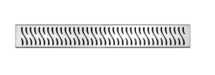SHOWER LINEAR DRAIN CENTRE OUTLET - AUGA - (SS FINISH - TIGRIS - 610x84 mm - 24.4inchX3.36inch)