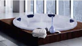 BATH TUB ROUND LUCITE ACRYLIC(HT-456MM) - OYSTER -  ( WHITE - LUCETTA - 1775x1775 mm - 71inchX71inch )