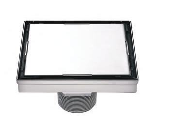 SQUARE SHOWER DRAIN CENTER OUTLET - AUGA -  ( SS FINISH - VOLGA - 125x125 mm - 5inchX5inch )