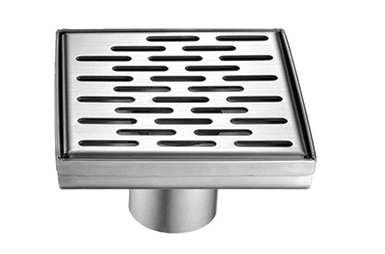 SQUARE SHOWER DRAIN CENTER OUTLET (50MM) - AUGA -  ( SS FINISH -  - 133x133x80 mm - 5.32inchX5.32inchX3.2inch )