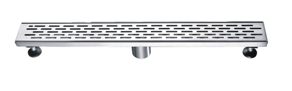 SHOWER LINEAR DRAIN CENTRE OUTLET (50MM) - AUGA -  ( SS FINISH -  - 305x76x80 mm - 12.2inchX3.04inchX3.2inch )