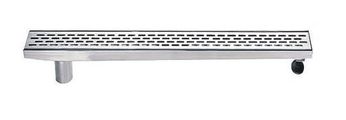 SHOWER LINEAR DRAIN CENTRE OUTLET (50MM) - AUGA -  ( SS FINISH -  - 610x76x80 mm - 24.4inchX3.04inchX3.2inch )