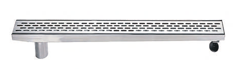 SHOWER LINEAR DRAIN LEFT & RIGHT OUTLET (50MM) - AUGA  - (SS FINISH -  - 610x76x80 mm - 24.4inchX3.04inchX3.2inch)