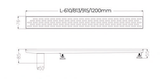 SHOWER LINEAR DRAIN LEFT & RIGHT OUTLET (50MM) - AUGA  - (SS FINISH -  - 1200x76x80 mm - 48inchX3.04inchX3.2inch)