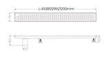 SHOWER LINEAR DRAIN LEFT & RIGHT OUTLET (50MM) - AUGA - (SS FINISH -  - 915x76x80 mm - 36.6inchX3.04inchX3.2inch)
