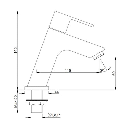 PILLAR COCK - JAQUAR FAUCETS -  ( CHROME - LYRIC - 0x15 mm - 0inchX0.5inch )