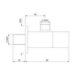 ANGLE COCK W/FLANGE - JAQUAR FAUCETS -  ( CHROME - LYRIC - 0x15 mm - 0inchX0.5inch )