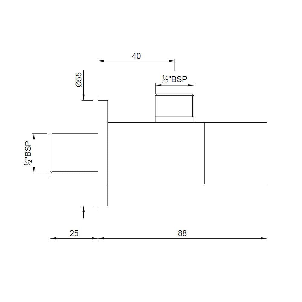 ANGLE COCK W/FLANGE - JAQUAR FAUCETS -  ( GRAPHITE - VIGNETTE PRIME - 0x15 mm - 0inchX0.5inch )