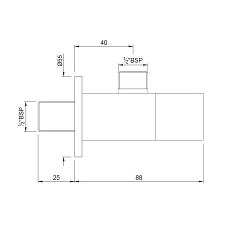 ANGLE COCK W/FLANGE - JAQUAR FAUCETS -  ( GRAPHITE - VIGNETTE PRIME - 0x15 mm - 0inchX0.5inch )
