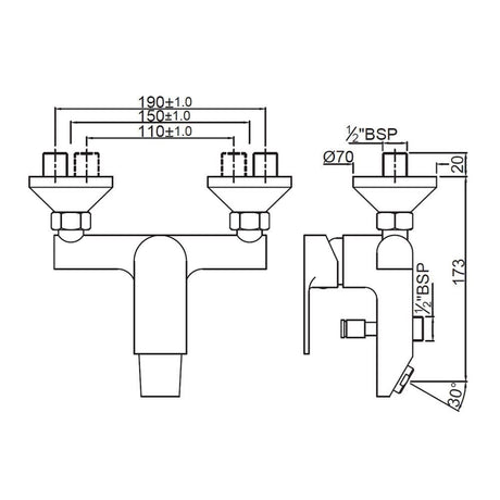 S.L. WALL MIXER - JAQUAR FAUCETS -  ( CHROME - LYRIC - 0x15 mm - 0inchX0.5inch )