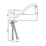 S.L. SINK MIXER T/M BRAIDED - JAQUAR FAUCETS -  ( CHROME - LYRIC - 0x15 mm - 0inchX0.5inch )