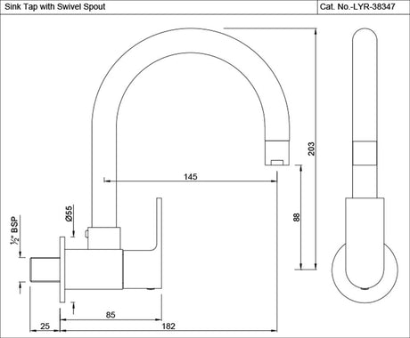 SINK COCK W/M WITH FLANGE - JAQUAR FAUCETS -  ( CHROME - LYRIC - 0x15 mm - 0inchX0.5inch )