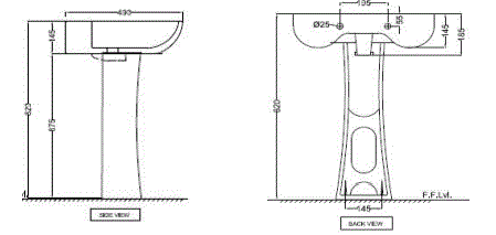 FULL PEDESTAL FOR 38801 - JAQUAR SWARE - ( WHITE - LYRIC - 0x0 mm - 0inchX0inch )