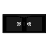QUARTZ 2.0 BOWL W/O DRAIN BOARD (DEPTH 9INCH) - CARYSIL -  ( GRANITE METALLIC NERA - LARGO - 1140x500 mm - 45inchX20inch )