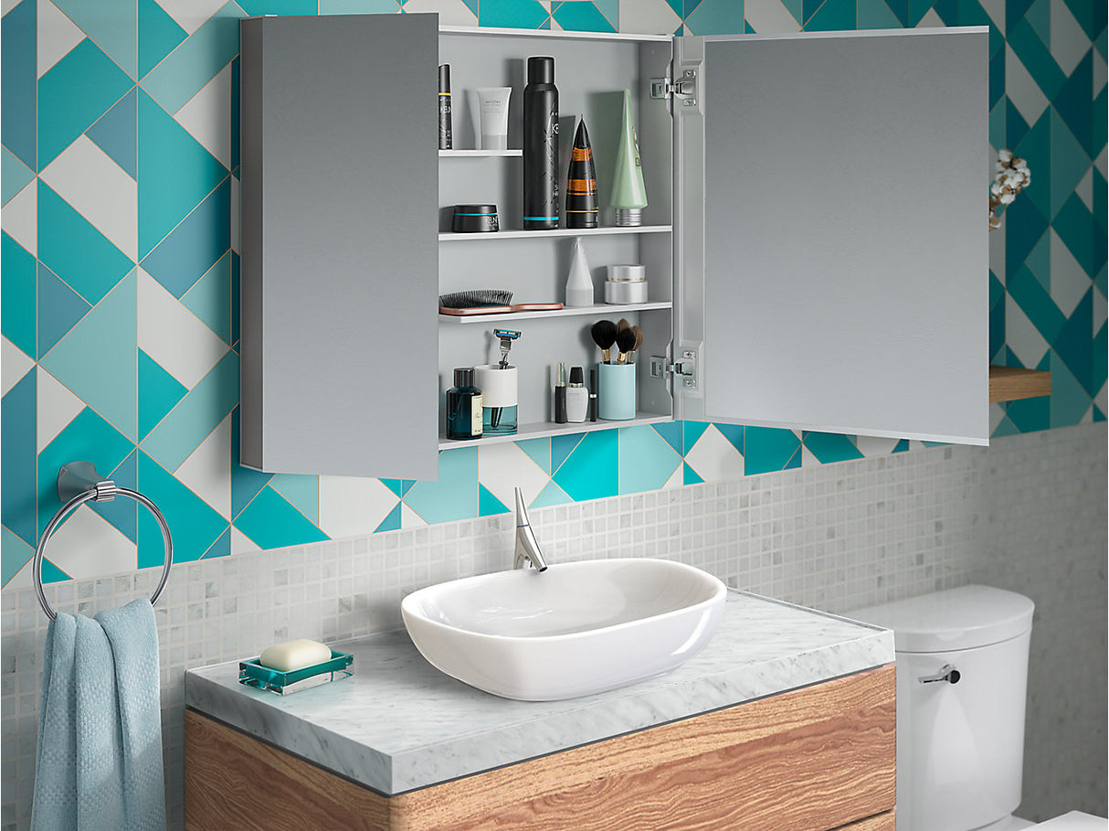 MAXSTOW MIRRORED CABINET - KOHLER LUXURY -  ( DARK ANODIZED ALUMINUM - LUXURY - 762x710 mm - 24inchX0inch )