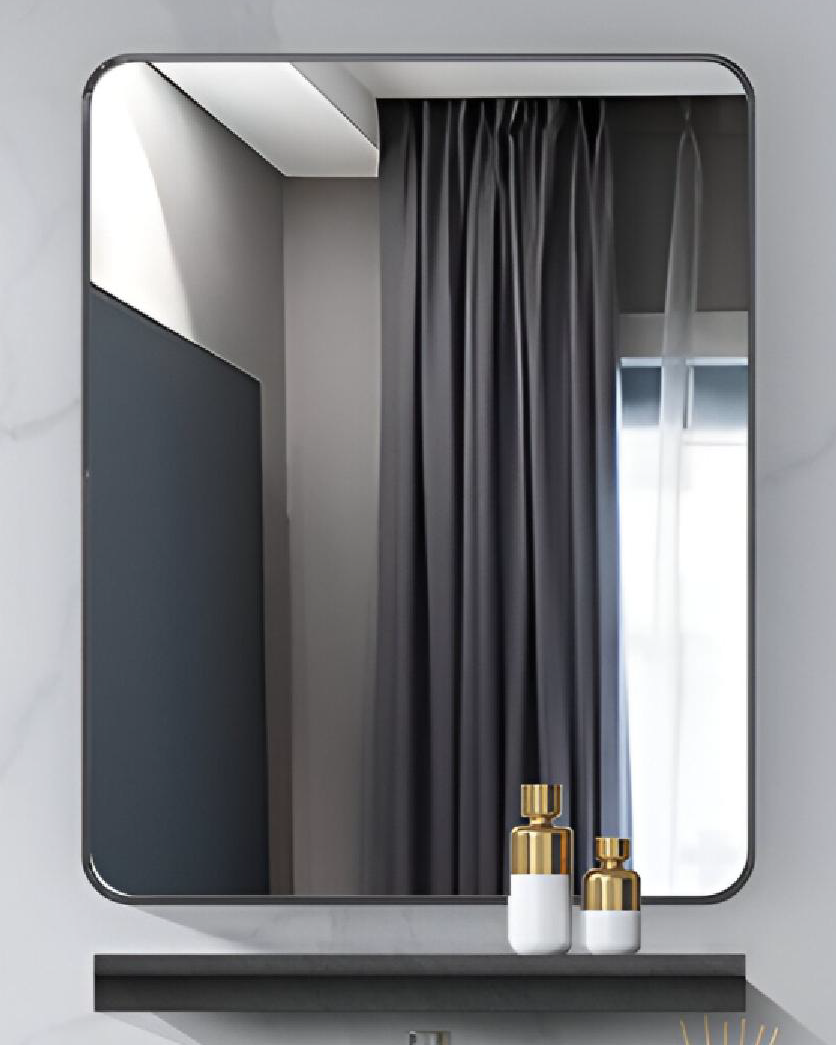 TR 3333 PLAIN MIRROR WITH SELF - GERMA - ( - WHITE MARBLE - 670x530 mm - 26.8inchX21.2inch)