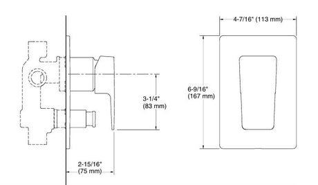 HONE-SL EXP REC BATH & SHOWER MXR TRIM - KOHLER PREMIUM -  ( POLISHED CHROME - PREMIUM - 0x0 mm - 0inchx0inch )