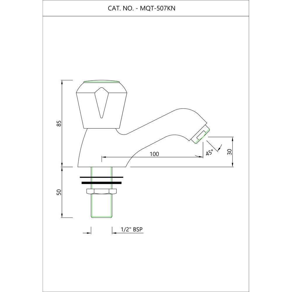 PILLAR COCK ROCKET TYPE W/AERATOR - ESSCO FAUCET -  ( CHROME - MARVEL RANGE - 0x15 mm - 0inchX0.5inch )