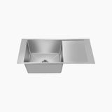 SS SINK 1.0 BOWL WITH DRAIN BOARD (DEPTH 9  ) MAESTRO SMALL (1.2 MM THICKNESS) - NIRALI -  ( SATIN - MAGNUS PREMIUM RANGE - 915x460 mm - 36inchX18inch )