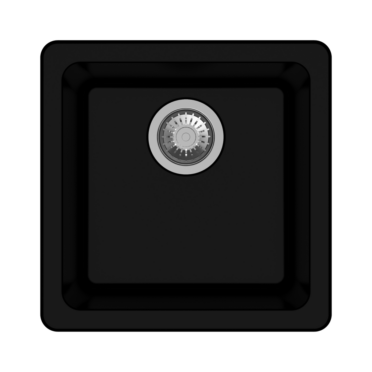 QUARTZ 1.0 BOWL W/O DRAIN BOARD (DEPTH 8INCH) - CARYSIL -  ( GRANITE METALLIC NERA - NEO SALSA - 423x423 mm - 16.65inchX16.65inch )