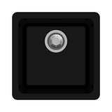 QUARTZ 1.0 BOWL W/O DRAIN BOARD (DEPTH 8INCH) - CARYSIL -  ( GRANITE METALLIC NERA - NEO SALSA - 423x423 mm - 16.65inchX16.65inch )