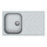 STD 1 BOWL W/DRAINBOARD(DEPTH 8INCH) - CARYSIL -  ( CRATER - NEW BEETHOVEN - 860x500 mm - 34inchX20inch )