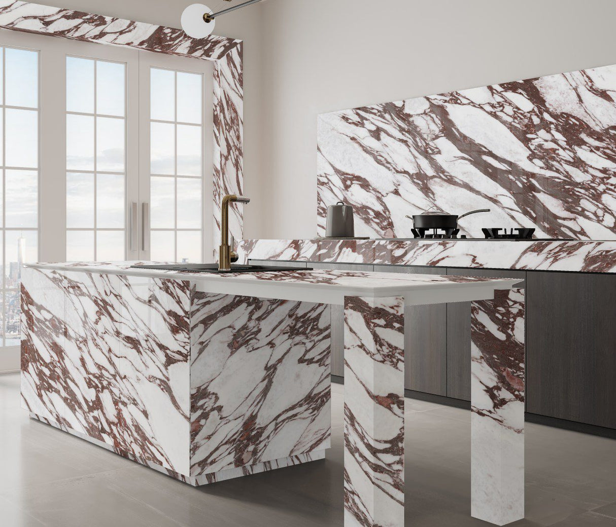 VIOLA VINO ULTRA GLEAM - PORCEKO -  (  - QUARRY WHITE - 3000x790x15 mm - 118.11inchX31.1inchX0.6inch )