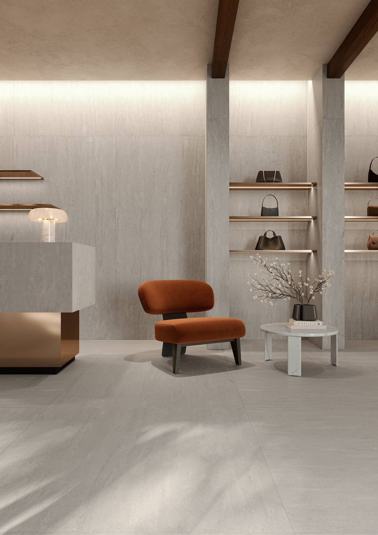 TRAVERTINE ASH FULL LAPPATO THICKNESS 9MM - NEXION -  (  -  - 1198x1198x9 mm - 48inchX48inchX0.36inch )